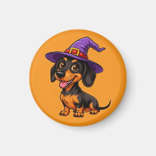 Aimant Chien adorable portant un chapeau de magicien viol