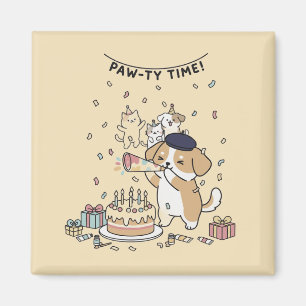 Aimant Chien avec corne de fête, décoration d'intérieur m
