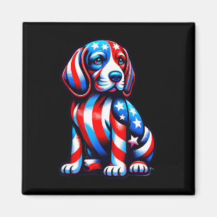 Aimant Chien Beagle mignon Usa Drapeau Femmes Hommes Amou
