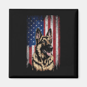 Aimant Chien berger allemand 4 juillet Patriotique Usa In