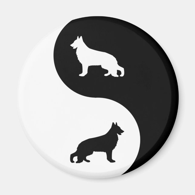 Aimant Chien berger allemand Yin Yang (Devant)