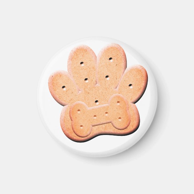 Aimant Chien Biscuit Pawprint et Bone Art (Devant)