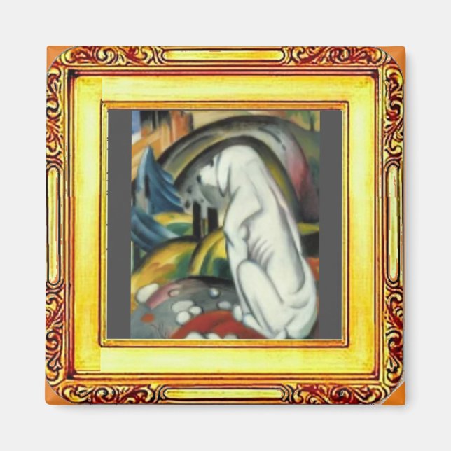 Aimant Chien blanc par Franz Marc (Devant)