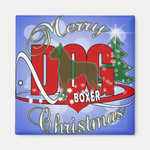 AIMANT CHIEN BOXER CHRISTMAS