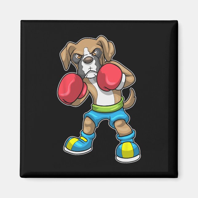 Aimant Chien Boxer Gants De Boxe Boxe Pour Hommes Femmes  (Devant)