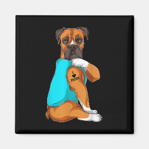 Aimant Chien Boxer I Love Maman Tattoo Vêtements Chien Ma