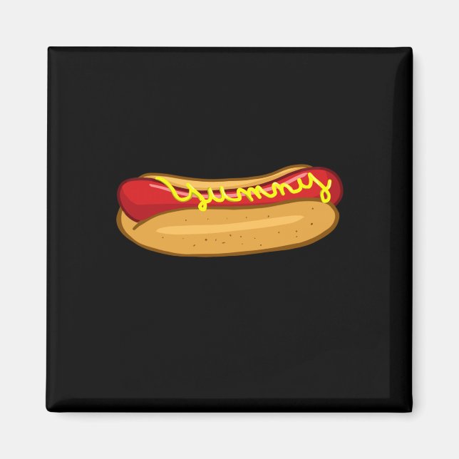 Aimant Chien chaud drôle amateur de hot dog performance  (Devant)