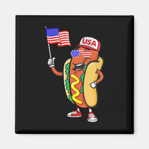 Aimant Chien Chaud Patriotique Drapeau Américain Usa Drôl