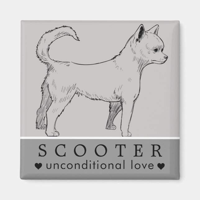 Aimant Chien Chien Chiot Animaux de compagnie Nom personn (Devant)