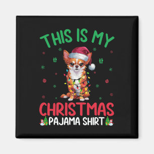 Aimant Chien Chihuahua Père Noël Christma, un arbre de No