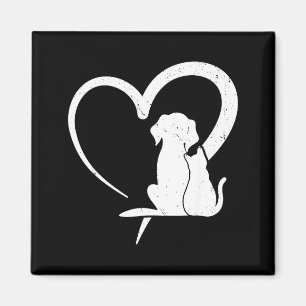 Aimant Chien Chiot Et Chaton Coeur Pour Animaux De Compag