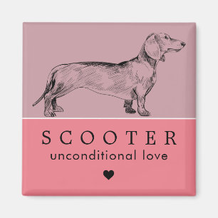 Aimant Chien Chiot Nom Personnalisé