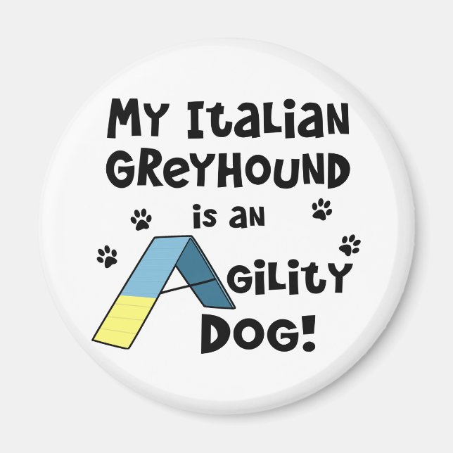 Aimant Chien d'agilité italien Greyhound (Devant)