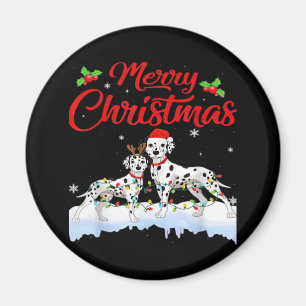 Aimant Chien dalmate feux de Noël Santa Chapeau Chien de