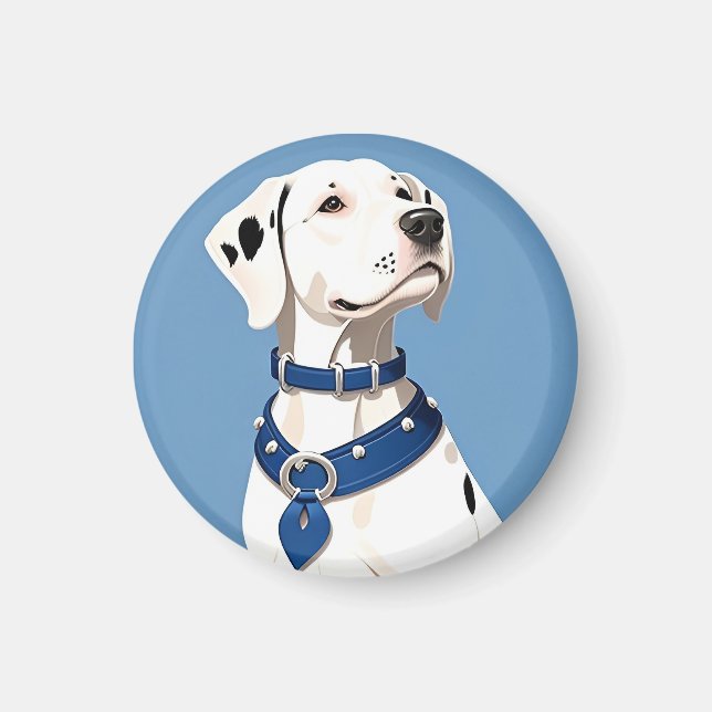 Aimant Chien Dalmatien Avec Collier Bleu (Devant)
