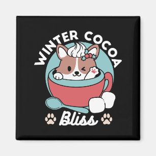 Aimant Chien dans la Mug Festive pour Vibes de vacances -