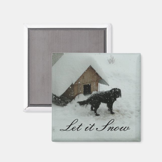 Aimant Chien dans la neige par Chien (Recto/Verso)