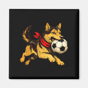 Aimant Chien de berger allemand drôle jouant au football