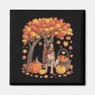 Aimant Chien de berger allemand Écharpe d'automne Citroui