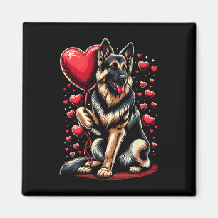 Aimant Chien de berger allemand Saint-Valentin Chien prop