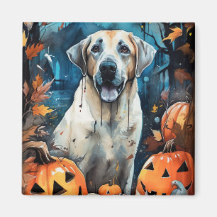 Aimant Chien de berger anatolien Halloween avec citrouill