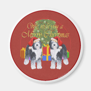 Aimant Chien de berger anglais ancien Noël