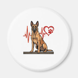 Aimant Chien de berger belge Battement de coeur Patte Coe