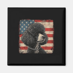Aimant Chien de caniche Patriot Américain Fête de l'Indép