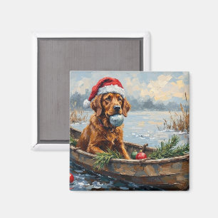 Aimant Chien de chasse de Noël Retriever de la baie de Ch
