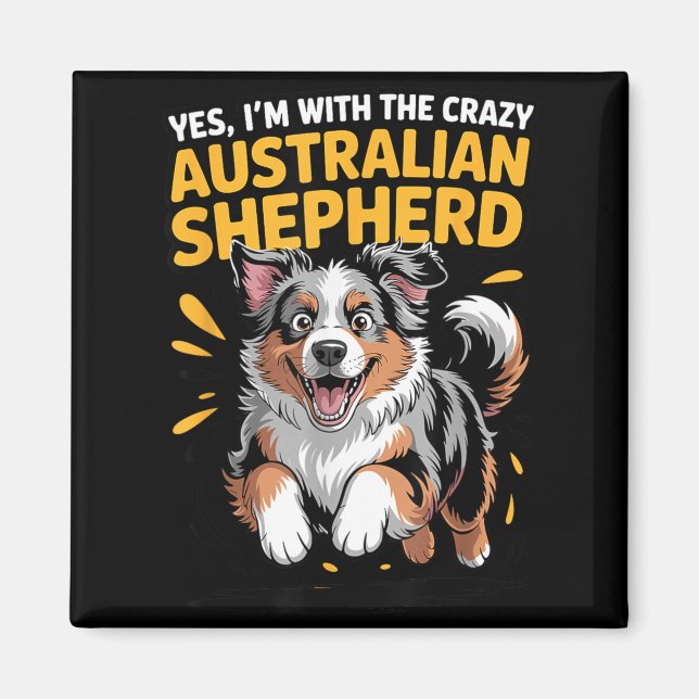 Aimant Chien de compagnie drôle avec le berger Australien (Devant)