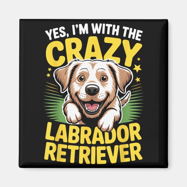 Aimant Chien de compagnie mignon drôle avec le Labrador f (Devant)