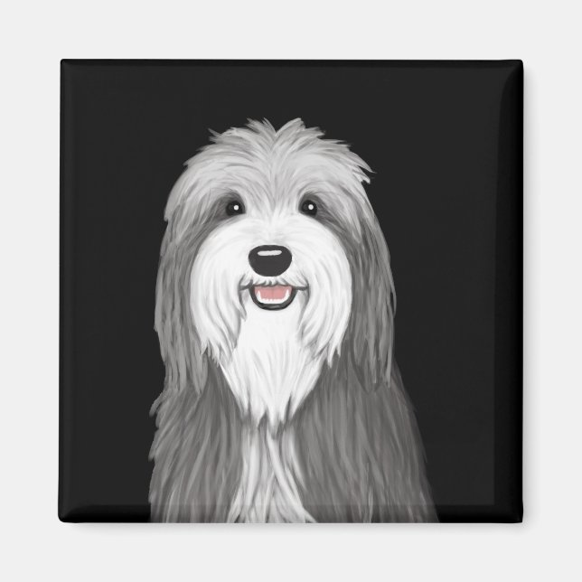 Aimant Chien de dessin de Collie à poils (Devant)