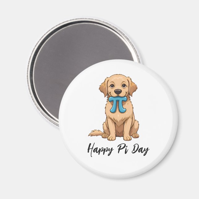 Aimant Chien De Jour Pi Avec Symbole Pi | Joyeuse Journée (Recto/Verso)