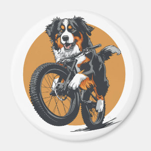 Aimant Chien De Montagne Bernois À Vélo De Montagne