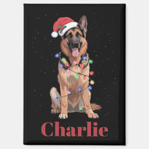 Aimant Chien de Noël Berger Allemand Nom Personnalisé