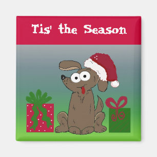 Aimant Chien de Noël drôle