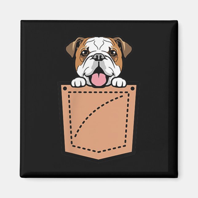 Aimant Chien de poche de Bulldog anglais (Devant)