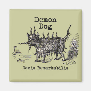 Aimant Chien Démon Vintage Drôle Mignon