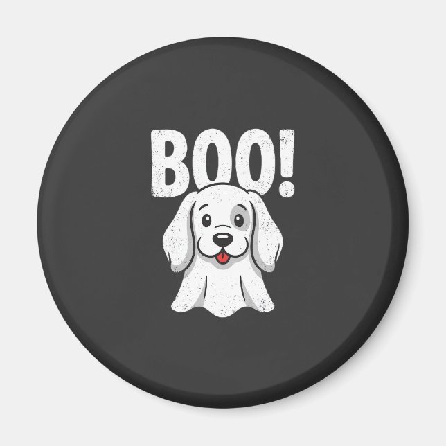 Aimant Chien d'Halloween Boo Conception de chiot mignon f (Devant)