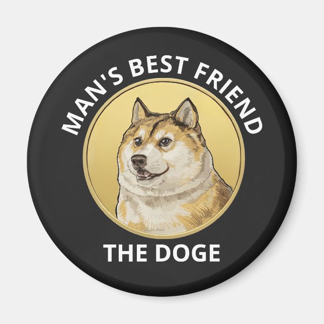 Aimant Chien Dogecoin Personnalisé (Devant)