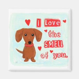 Aimant Chien drôle Valentine de saucisse de l'amour   de