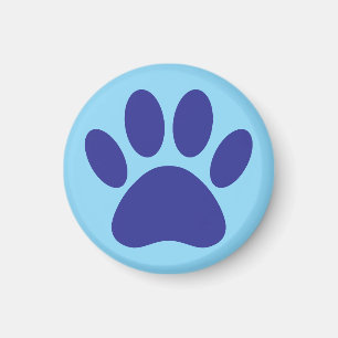 Aimant Chien Empreinte de patte Art En Bleu