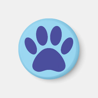 Aimant Chien Empreinte de patte Art En Bleu
