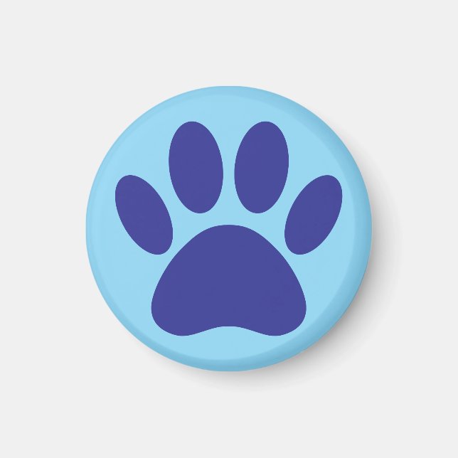 Aimant Chien Empreinte de patte Art En Bleu (Devant)