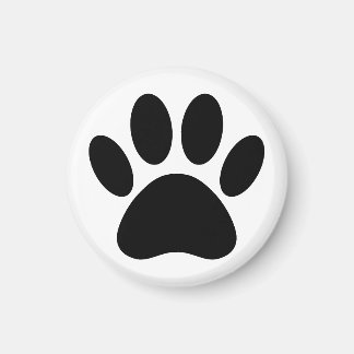 Aimant Chien Empreinte de patte Art noir et blanc
