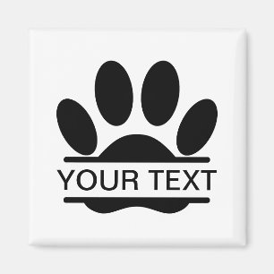Aimant Chien Empreinte de patte Fractionner Dessin Texte