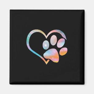 Aimant Chien Empreinte de patte Psychedelic Tie Dye Angla