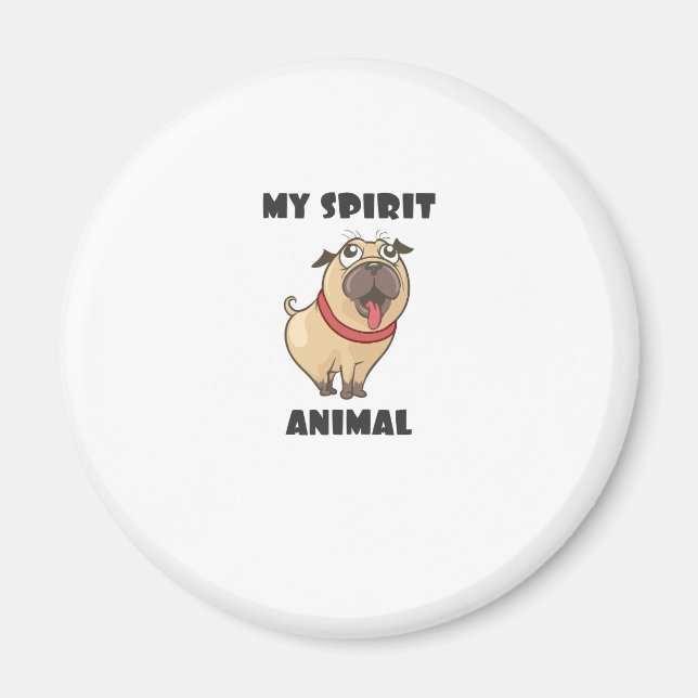 Aimant chien-esprit-animal-blanc-animal (Devant)