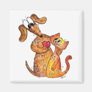 Aimant Chien et chat Whimsical mignon