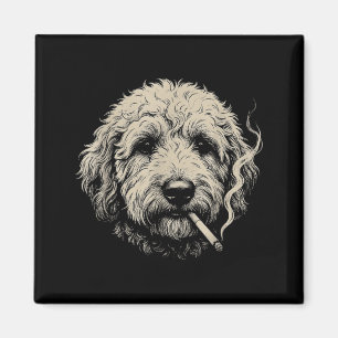 Aimant Chien fumant une cigarette Mème drôle de Goldendoo